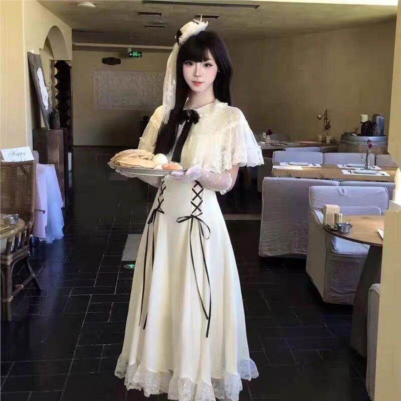 春与夏洛丽塔lo裙cla系白色收腰款lolita甜美日常连衣裙现货