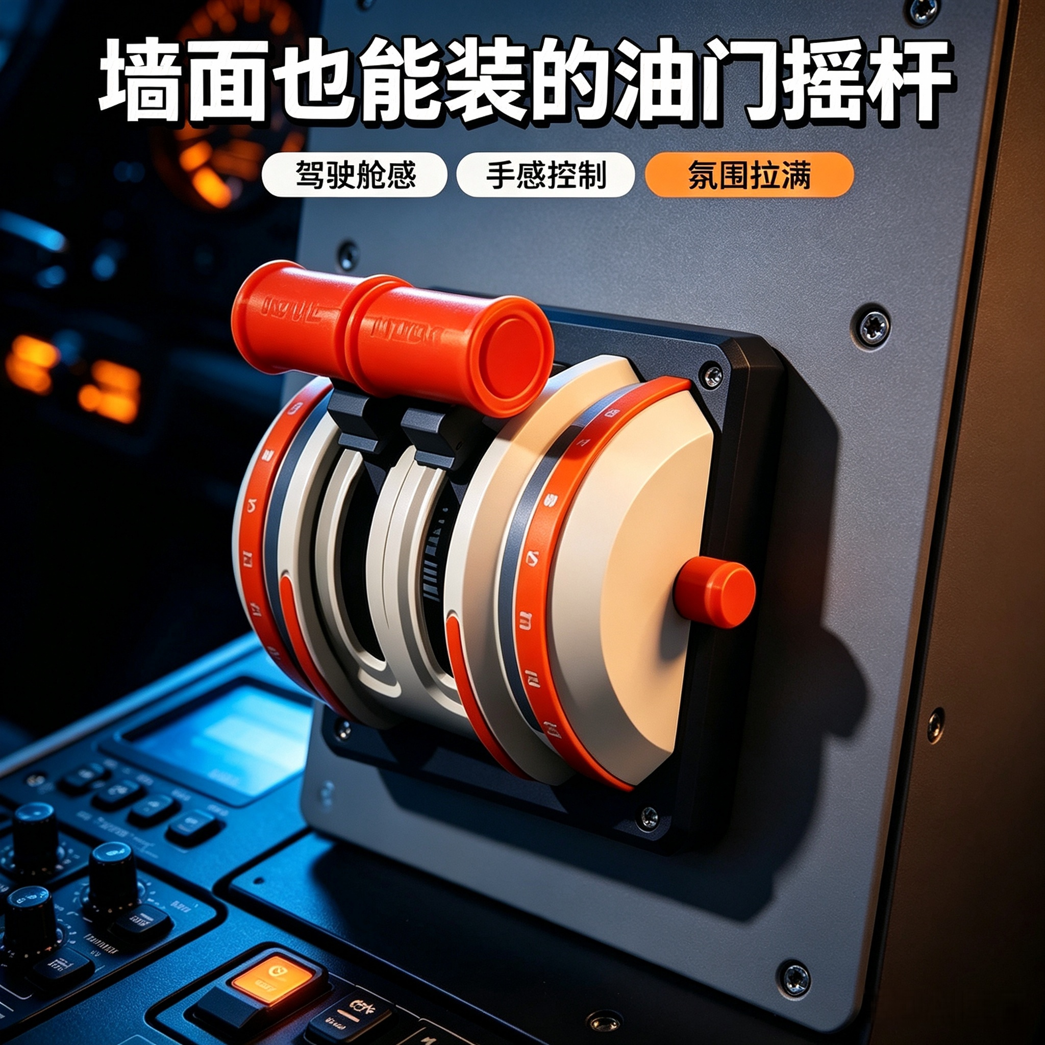 飞机油门开关边框套墙面装饰3D打印立体摇杆开关控制面板遮丑神器