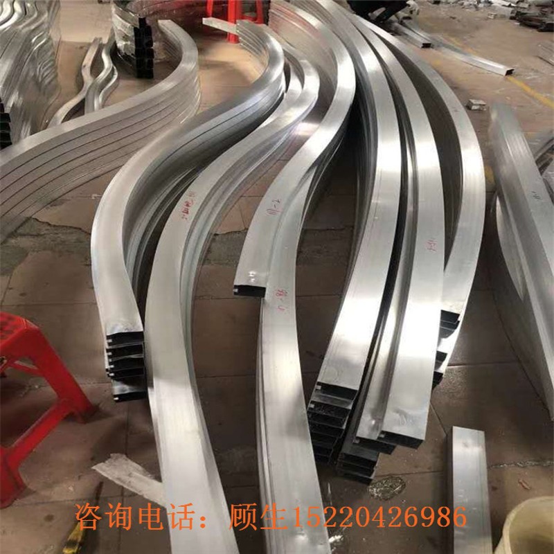 好货定制会展中心室内异型吊顶弧形铝方通装饰仿木纹拉弯方管型材