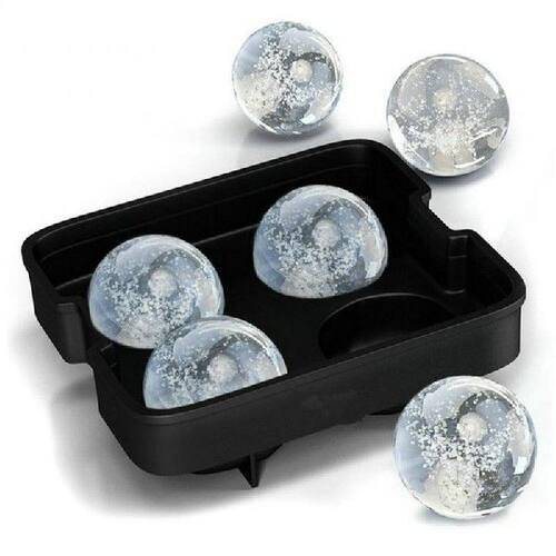 好货Cocktail Whiskey Ice Ball Shape Maker Tray 4 Large Silic