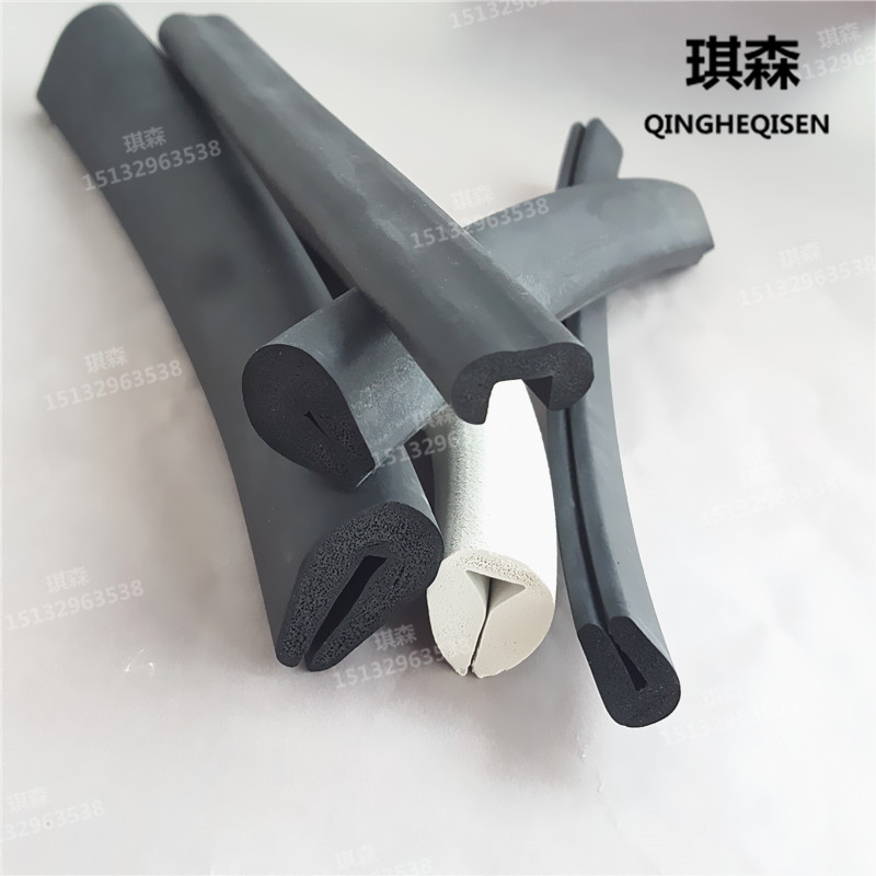 好货U型包边条不锈钢板玻璃epdm橡胶卡条三元乙丙发泡黑色防撞密