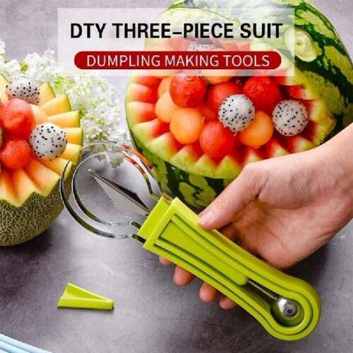 好货4 In 1 Watermelon Slicer Cutter Scoop Fruit Carving Knif