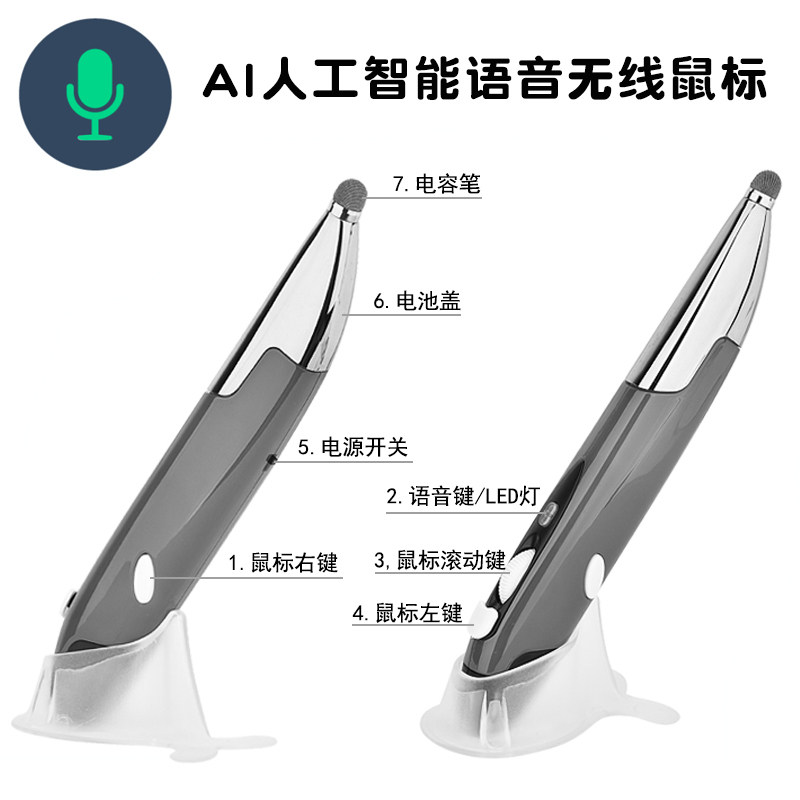 好货智能翻页笔语音鼠标无线蓝牙Type-c充电多功能教师网课白板手