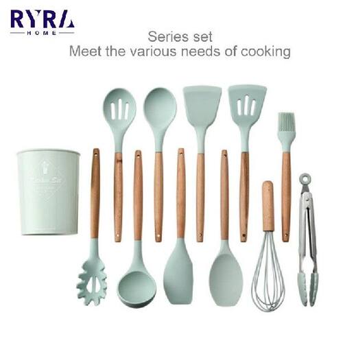 好货Non-Stick Kitchenware Cooking Utensils Set Silicone Heat