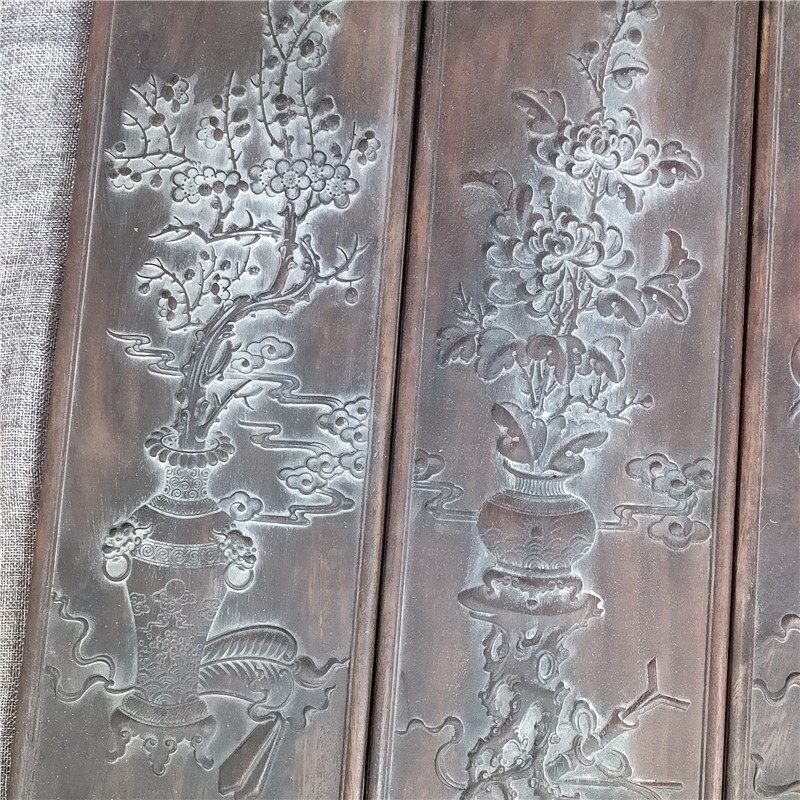 好货仿古手工艺品 四条屏 花梨木 梅兰竹菊家俱摆件 欢迎品监