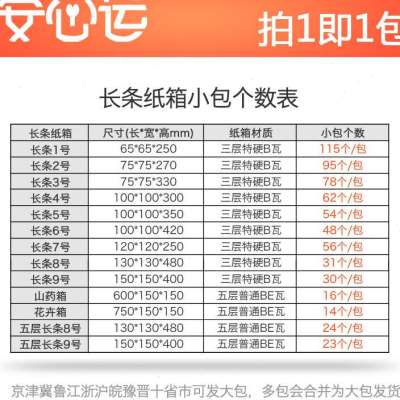 好货长条纸箱19号 快递发货包装箱子 长纸盒子邮寄长方形打包纸箱