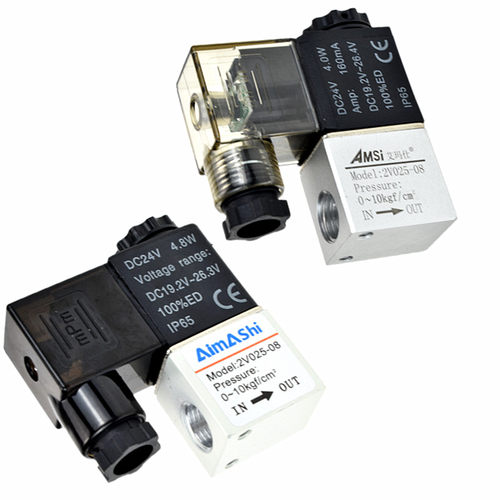 好货一进一出电磁阀2V025-08 2分控制阀气阀DC24V AC220v空压机开