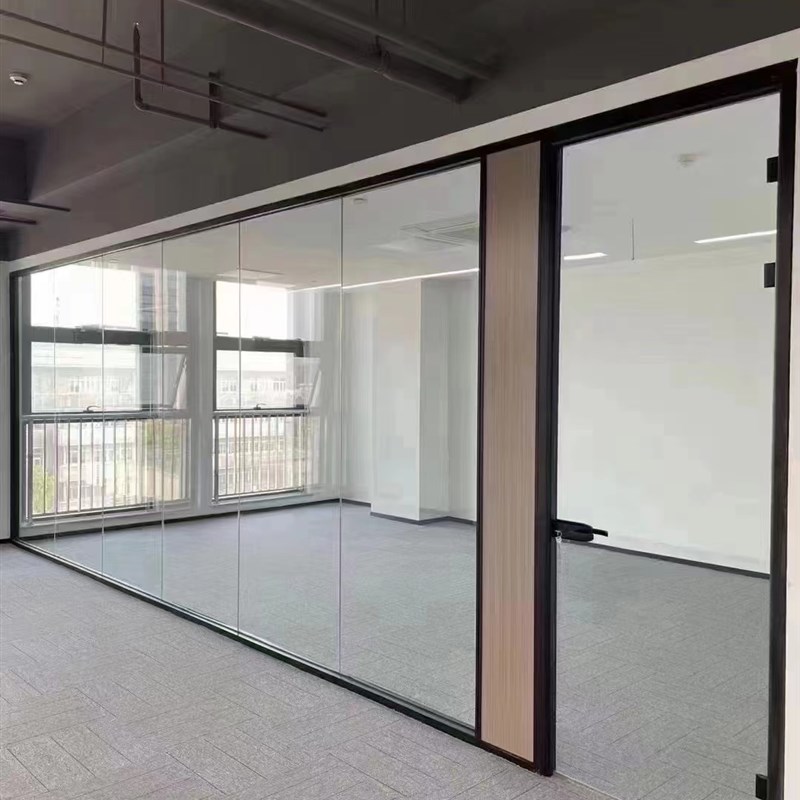 好货东莞办公室玻璃隔断墙铝合金高隔断双层钢化玻璃磨砂隔音中空