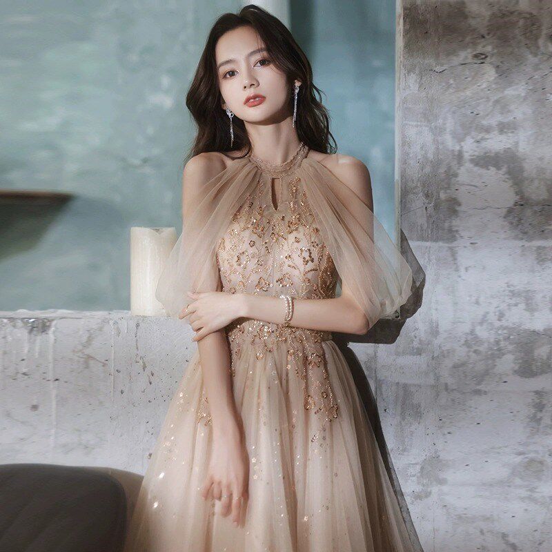 超仙晚礼服高端轻奢小众主持人生日18岁成人礼学生毕业纱裙伴娘服