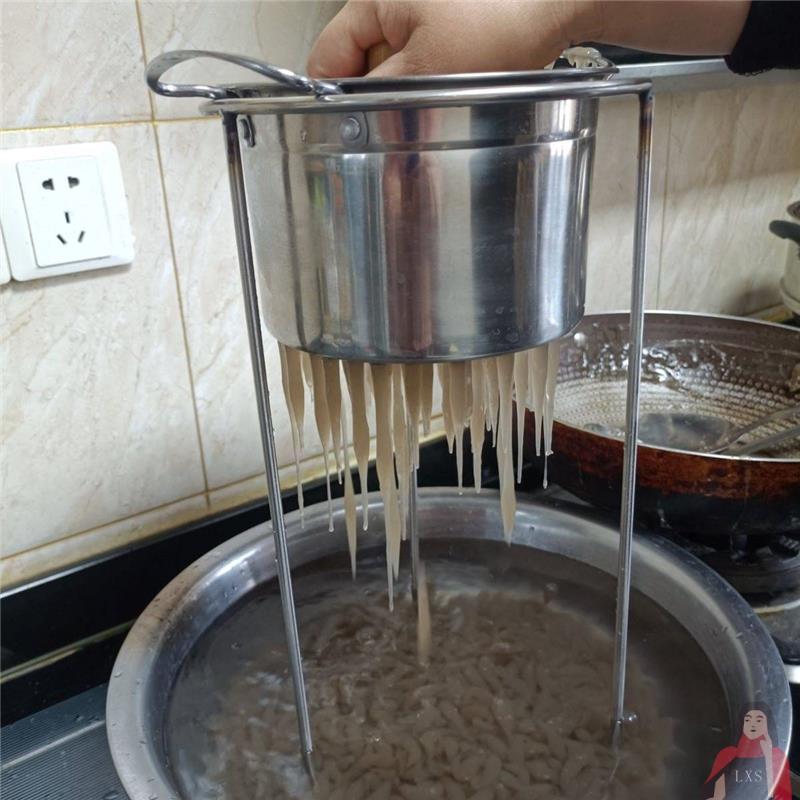 好货蛙鱼凉虾槐花粉漏勺漏盆漏桶不锈钢商用凉粉摆摊工具