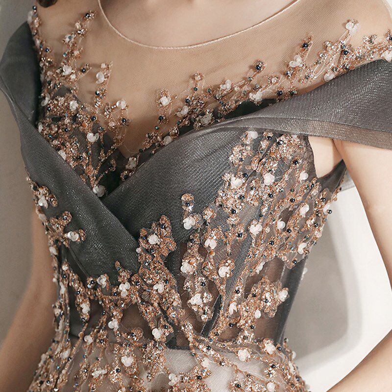 名媛宴会惊艳晚礼服2025新款年会主持人气质显瘦仙气蓬蓬裙演出服