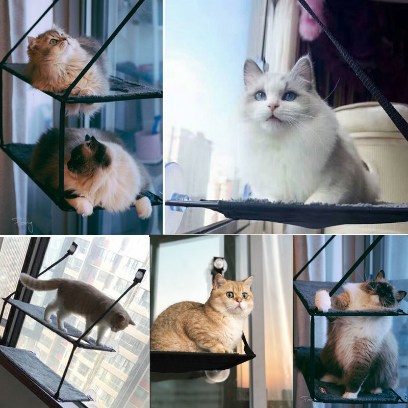 好货美国K&H猫吊床窗台窝宠物用品猫咪猫吊床玻璃吸盘晒太阳透气