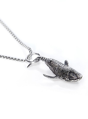 好货Charm Blue Whale Jumping Pendant Necklace Fashionable Me
