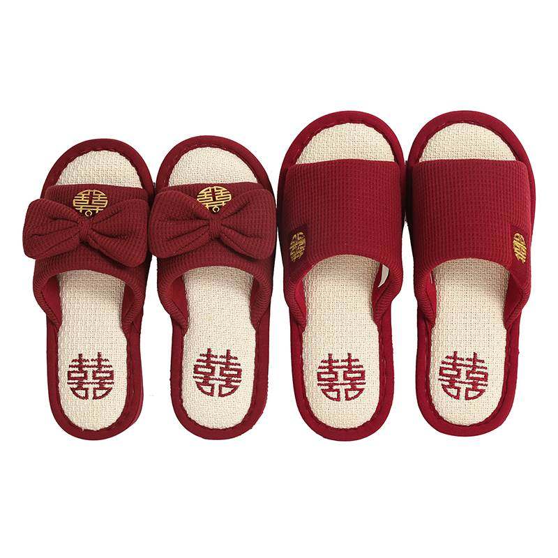 新品结婚睡衣新婚情侣拖鞋高级感款新郎新娘陪嫁喜庆红色一对夏季,居家布艺,居家婚庆拖鞋,淘宝优惠券,粉丝福利购,淘宝优惠卷