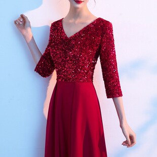 大码大合唱服2025秋朗诵演出服女独唱礼服长裙舞台演出主持人礼服