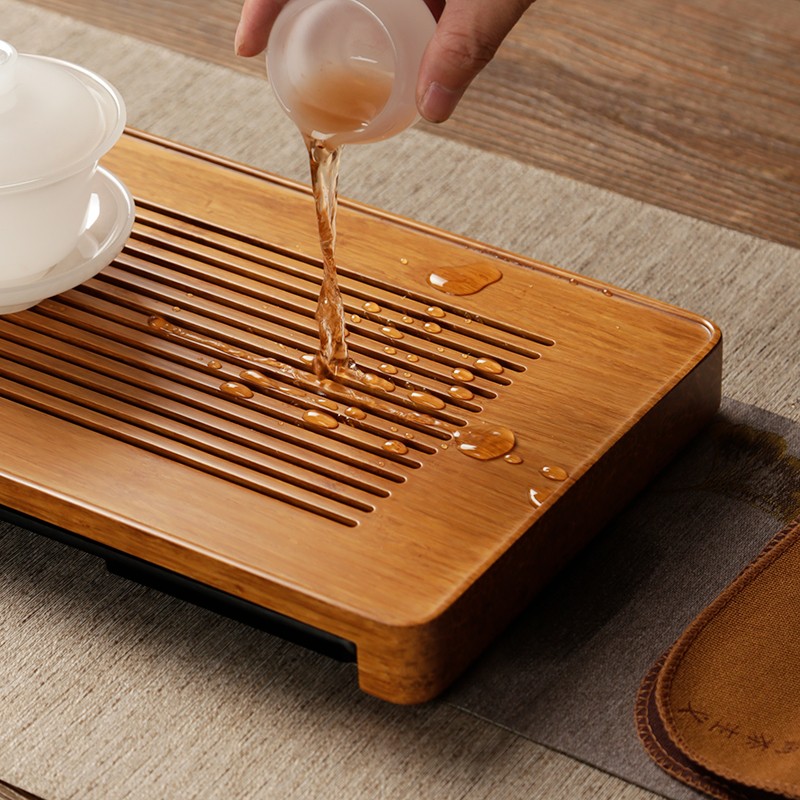 好货重竹制茶盘干泡小型茶台家用沥水储水式功夫茶具托盘现代简约