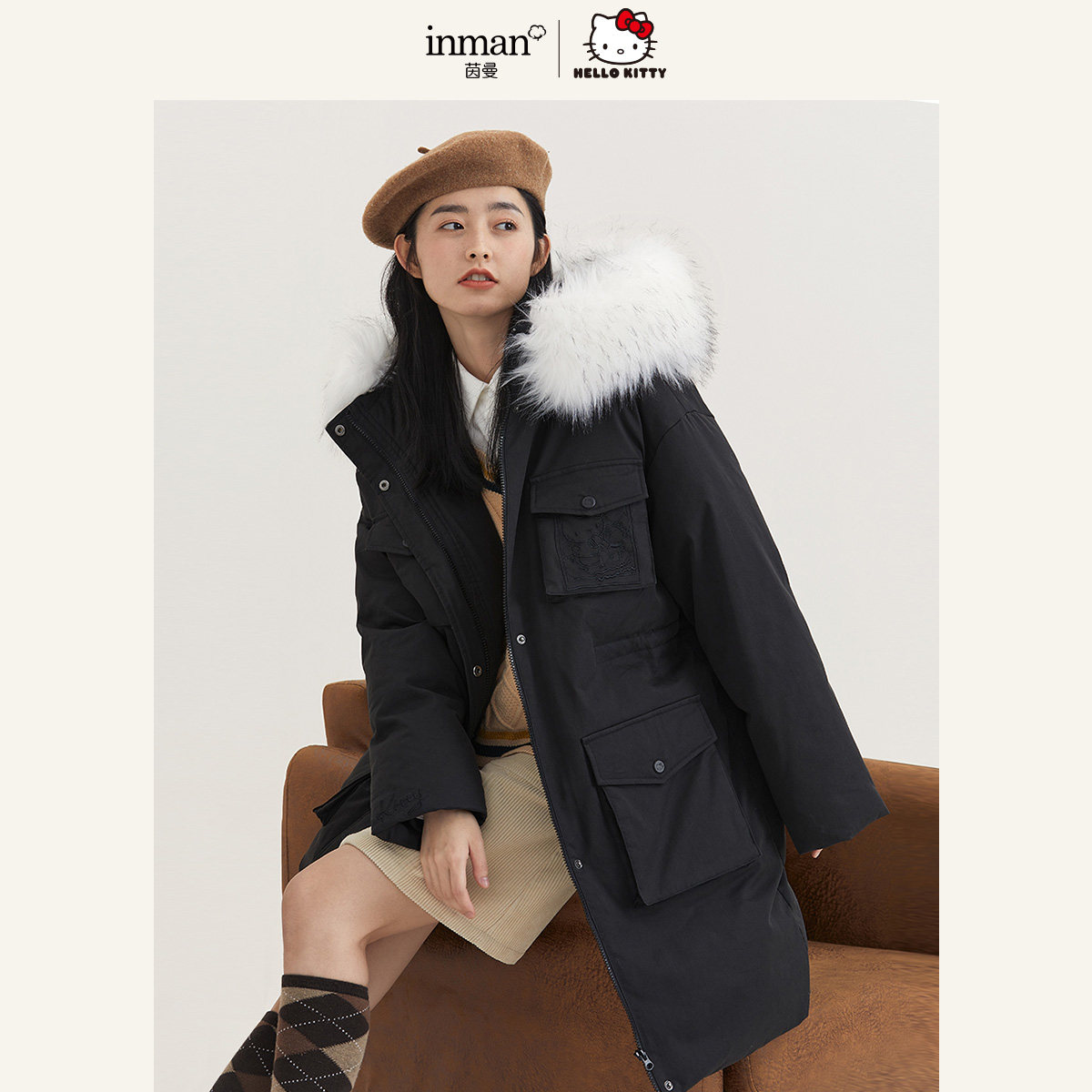 【商场同款】茵曼|三丽鸥联名系列Hello Kitty冬季新款羽绒服女