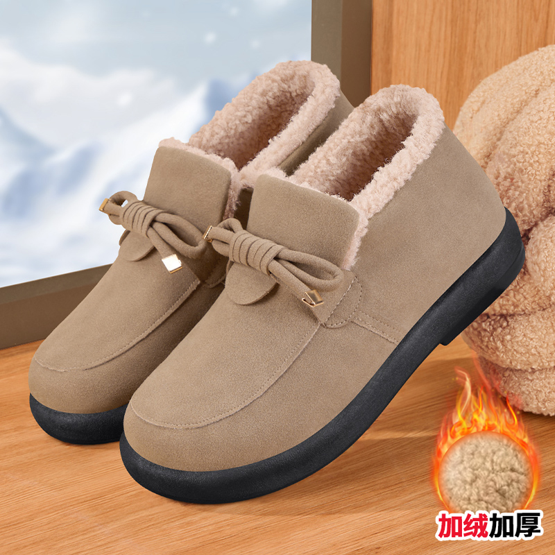 冬季老北京布鞋防滑加绒妈妈棉鞋