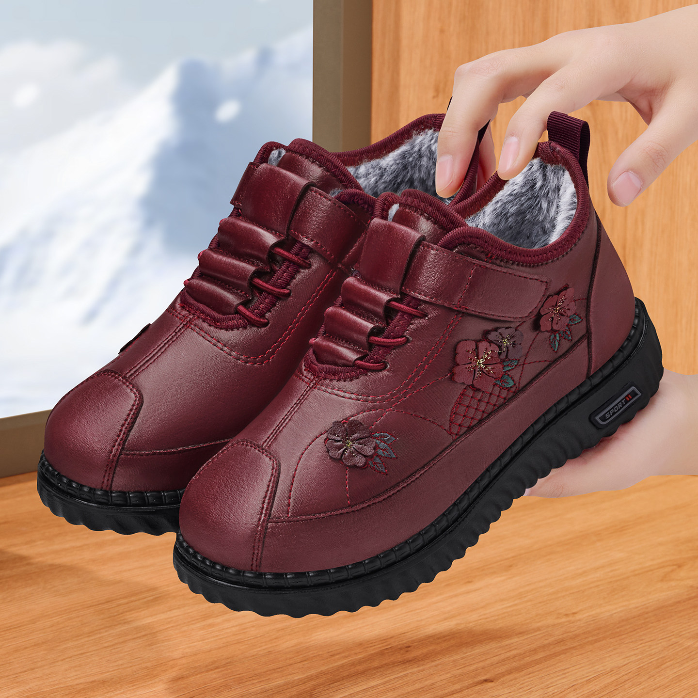 老北京棉鞋女冬季新款加绒加厚保暖中老年人防滑防水软底妈妈棉鞋,女鞋,棉鞋,淘宝优惠券,粉丝福利购,淘宝优惠卷