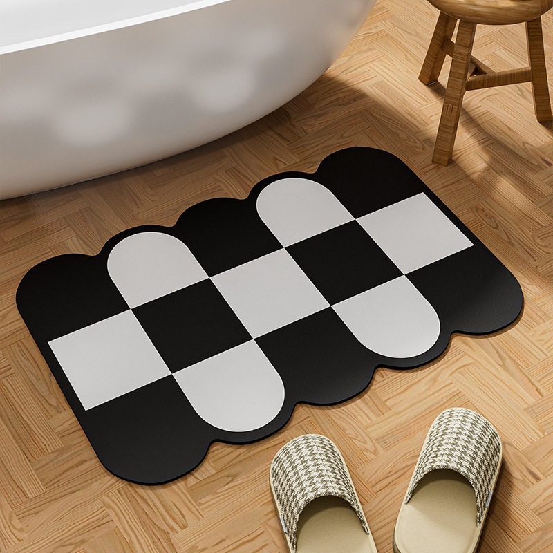 轻奢吸水速干地垫卫生间浴室防滑垫易清洗耐磨可裁剪硅藻泥地垫