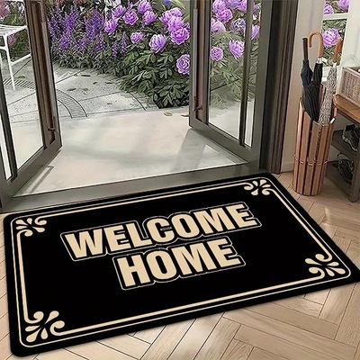 新款 创意WELCOME地垫家用硅藻泥浴室地垫玄关入户门垫卫生间吸水