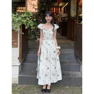 新款 温柔风夏季 连衣裙设计感甜美木耳边打揽显瘦气质长裙