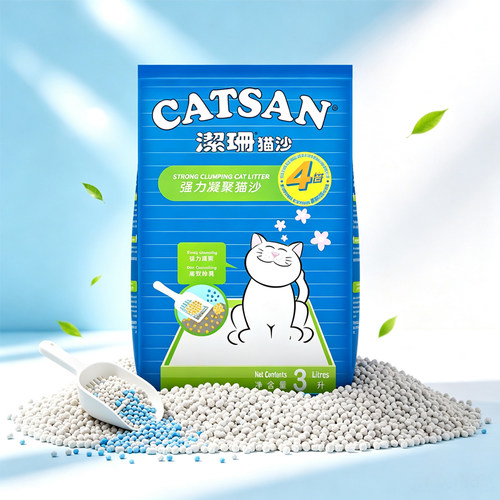 洁珊膨润土猫砂除臭吸水3L