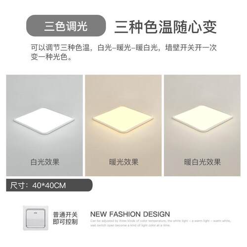 简约现代网红新款led客厅灯大气长方形超薄1cm吸顶灯北欧智能护眼