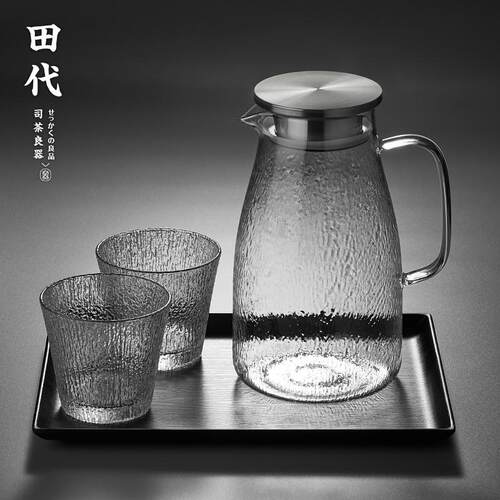 田代/tindor 耐热玻璃 透明冷水壶凉水壶瓶果汁壶水杯水具套装