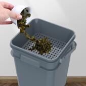 km@25l垃圾桶茶水桶家用储水桶茶具排水桶带盖茶渣桶方形深灰