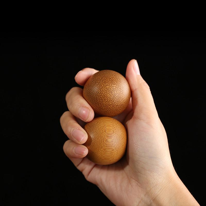 竹制实心竹金丝竹手把件保健老人健身球实木质盘玩健手球把玩手