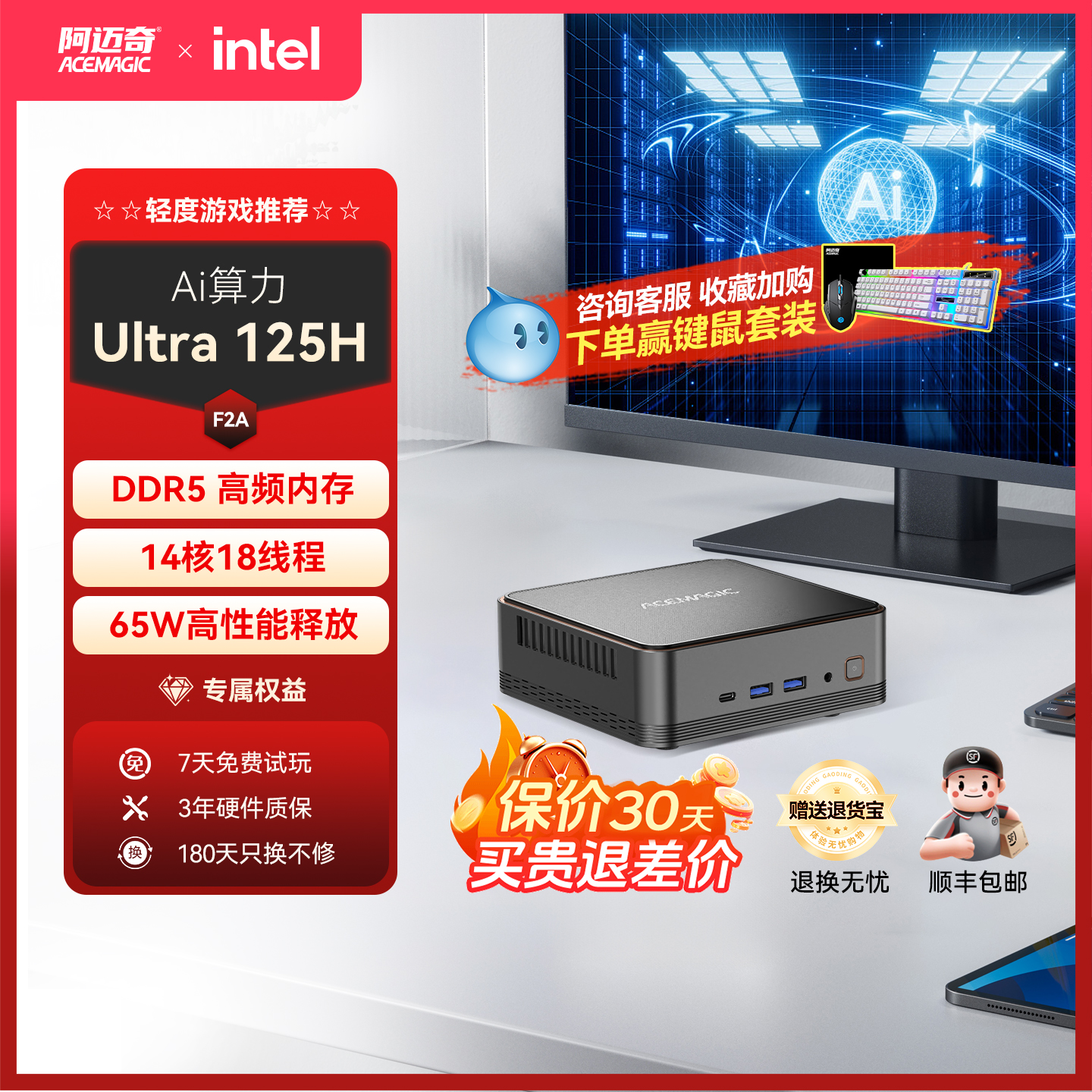 阿迈奇Ultra5125H迷你主机