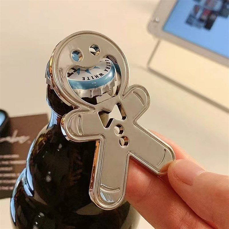 速发姜饼人开瓶磁创意吸器冰箱贴啤酒起子便携汽水饮料启瓶器开盖