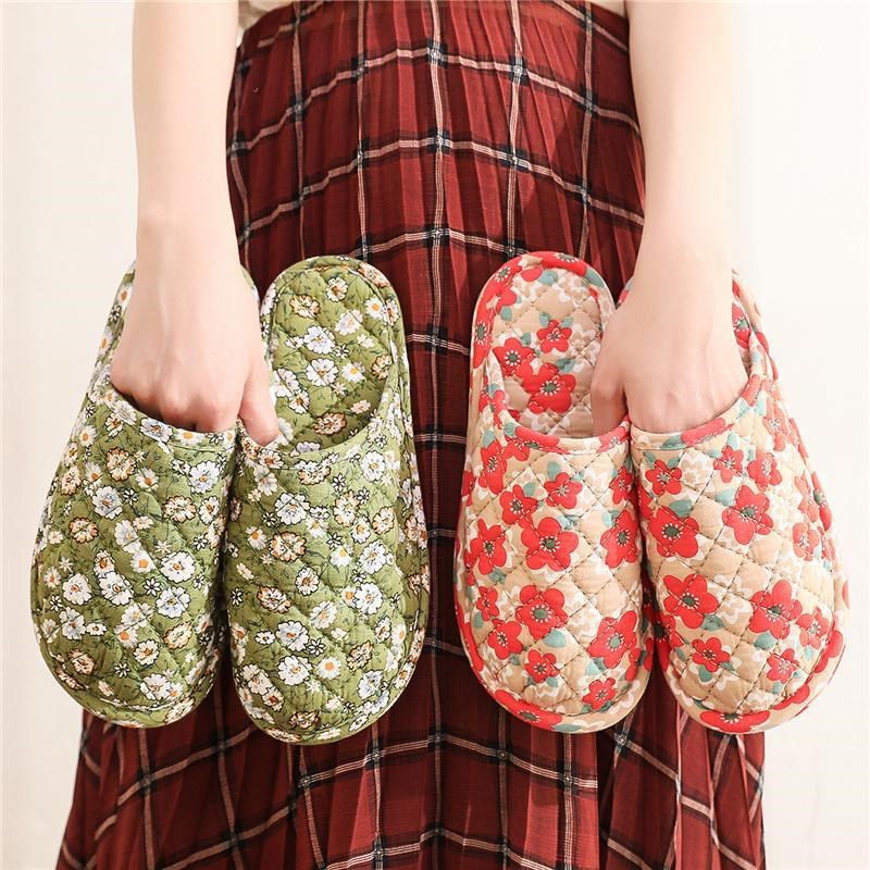 速发新款手卧包头室内家用软底无声音底拖鞋木地板静布工室秋冬