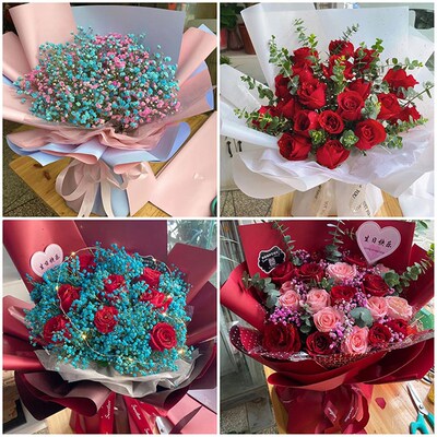 速发菏泽市单县巨野县成武县同城速递52瑰情人节送玫0表白红友