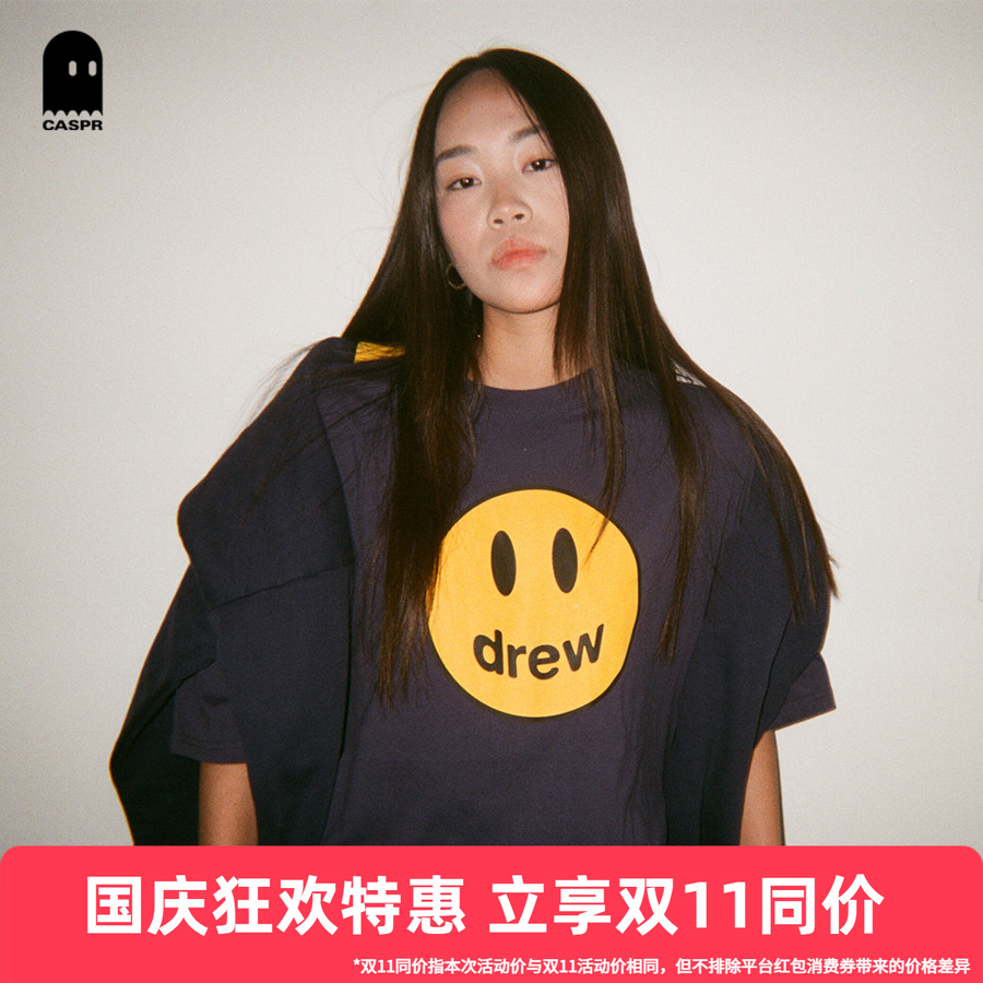 正品drewhouse海军蓝笑脸短袖T恤
