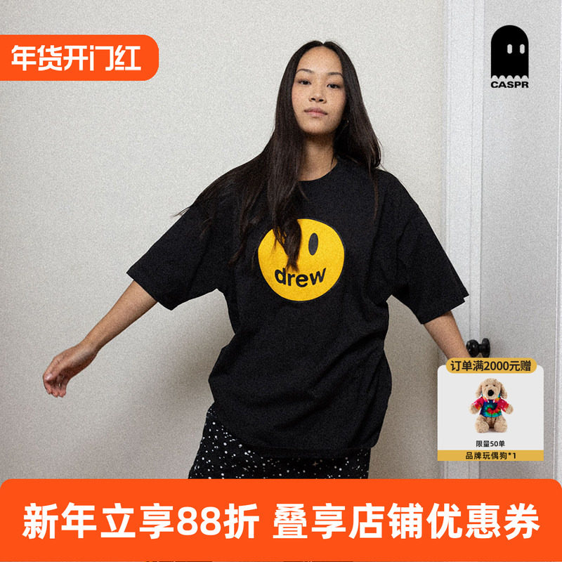 【官方正品】drew house 25款经典笑脸黑色短袖T恤 26春男女同款