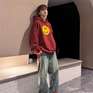 26春季 house新年红色笑脸连帽卫衣 drew 男女同款 官方正品