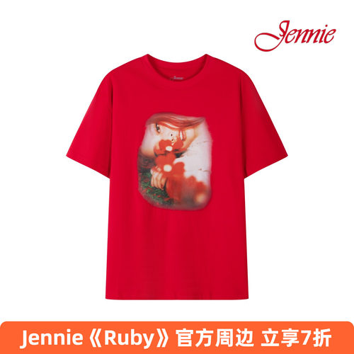 Jennie官方正品周边Ruby照片T恤