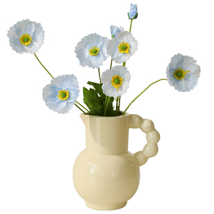 饰品 奶油风轻奢陶瓷小花瓶摆件客厅餐桌茶几花干花插花家居装