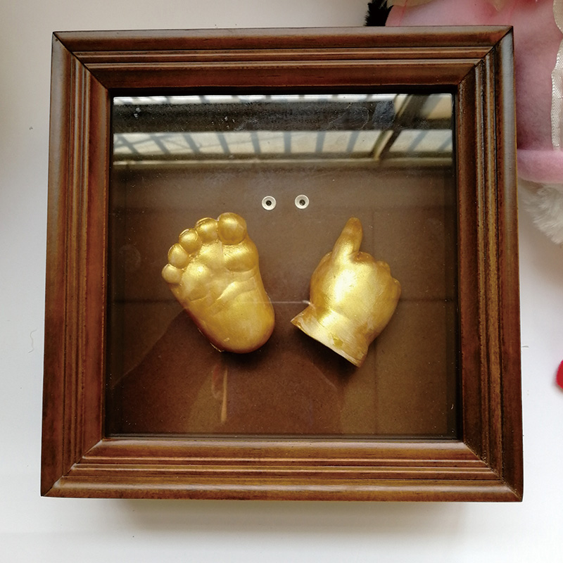速发宝宝满月手足印泥婴儿手模脚模克隆粉3d立体diy礼物纪念脚印