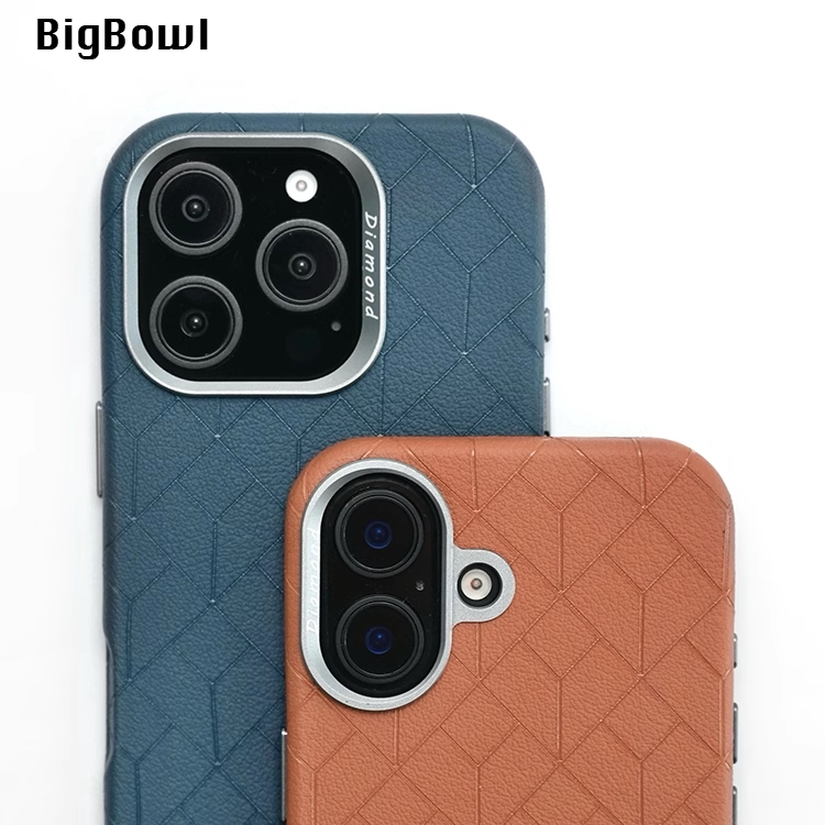 几何压纹素皮简约高级苹果手机壳适用iPhone16ProMax/15Pro全包防摔14轻奢皮革手机壳男女通用时尚高级感皮质