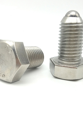 外六角螺栓型球头柱塞波珠螺丝BPHH4/5/6/8/10/12/16粗牙碳钢镀镍