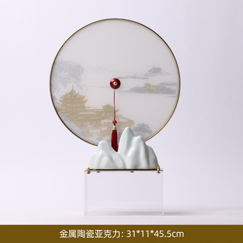 直销新品新e中式圆形压克力屏风摆件A展厅客厅电视柜玄关展柜博古