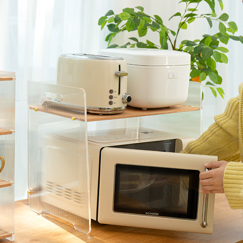速发厨房微波炉置物架台面压克力多功能烤箱专用收纳层架家用双层,厨房/烹饪用具,厨房置物架/置物柜/角架,淘宝优惠券,粉丝福利购,淘宝优惠卷