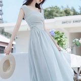 浅蓝色【无袖连衣裙】