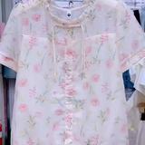 2025夏季新款女装白色蕾丝衫女长袖圆领套头打底衫，商品下架区，语缦