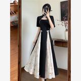 大码夏季新中式改良旗袍连衣裙微设计感显瘦遮肚风裙子女，商品下架区，语缦