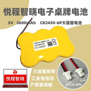 CR2450 T740BTSD1专用 6P电池悦程智晓墨水屏电子桌牌YCT740BTRD1