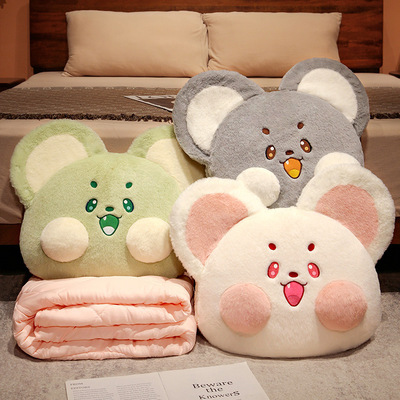 卡通车载抱枕被子两用办公室午睡枕头空调毯子二合一午休汽车